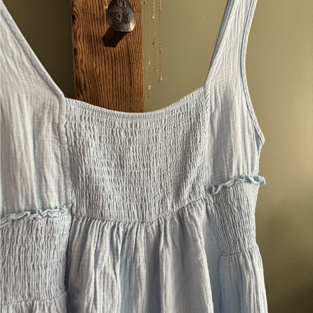 181.) NWOT / SHEIN / Very Wide Leg / Light Blue / Jumpsuit - Picture 8 of 9